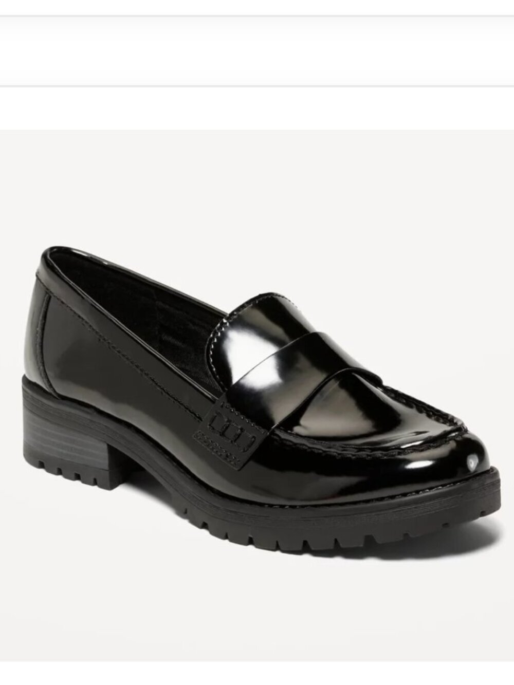 Old Navy NWOT SZ 8 Black Loafers Preppy Academia Modern Essential Minimalist